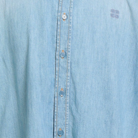 size S Givenchy Blue Denim Shirt Button - Picture 2 of 7